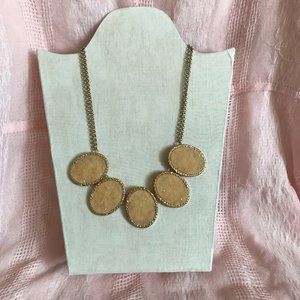 Faux Druzy Double Strand Gold-Plated Adjustable Necklace